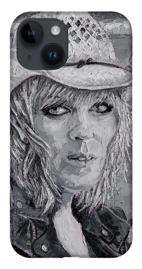 Lucinda iPhone 14 Case featuring the painting Lucinda Williams, 2020 by PJ Kirk