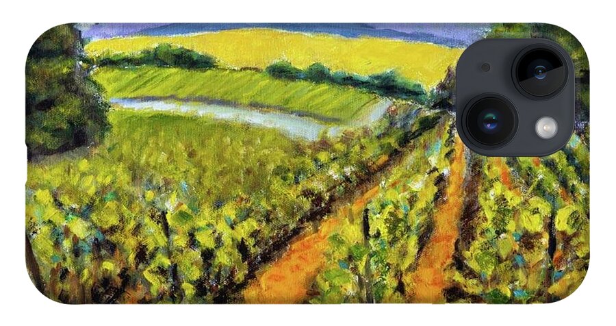 Landscape iPhone Case featuring the painting Lumos Vineyard Philomath by Mike Bergen