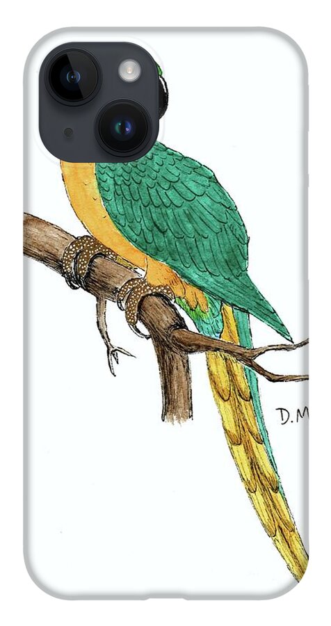 Macaw iPhone Case featuring the painting Macaw Parrot Day 1 Challenge by Donna Mibus
