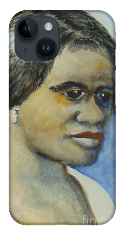 Beauty Products iPhone 14 Case featuring the painting Madam CJ Walker by Saundra Johnson