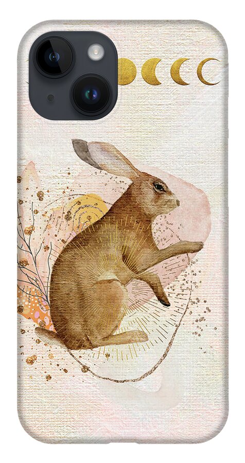Rabbit iPhone 14 Case featuring the painting Magical Forest Rabbit by Garden Of Delights