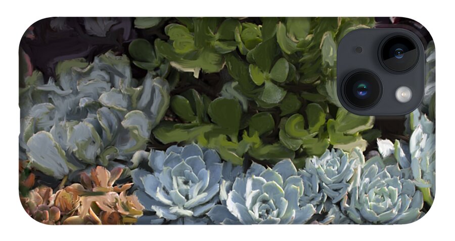 Succulents iPhone 14 Case featuring the digital art Magical Succulents by Beth Cornell