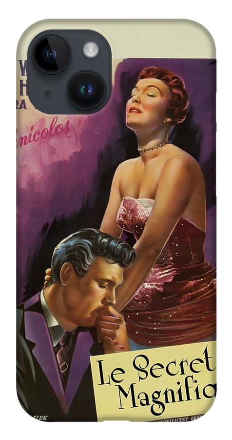 Synopsis iPhone 14 Case featuring the mixed media ''Magnificent Obsession'', 1954 by Movie World Posters