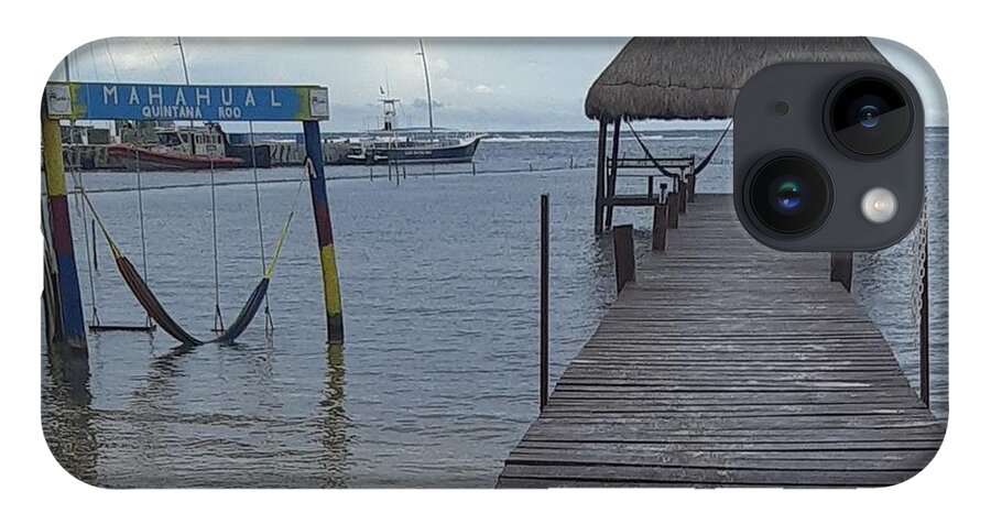 Dock iPhone 14 Case featuring the photograph Mahahual Dock and Swing by Nancy Graham