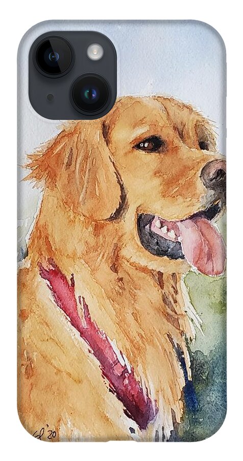Golden Retriever iPhone 14 Case featuring the painting Majestic Retriever by Sheila Romard