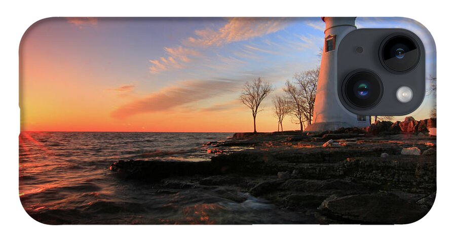 Marblehead Lighthouse Sunrise Panorama iPhone 14 Case featuring the photograph Marblehead Lighthouse Sunrise Panorama by Dan Sproul
