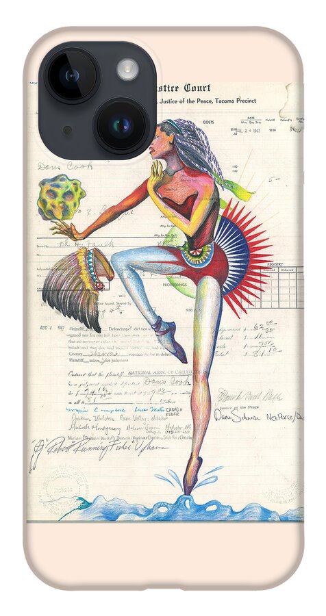 Prima Ballerina iPhone 14 Case featuring the drawing Maria Tallchief Ballerina by Robert Running Fisher Upham