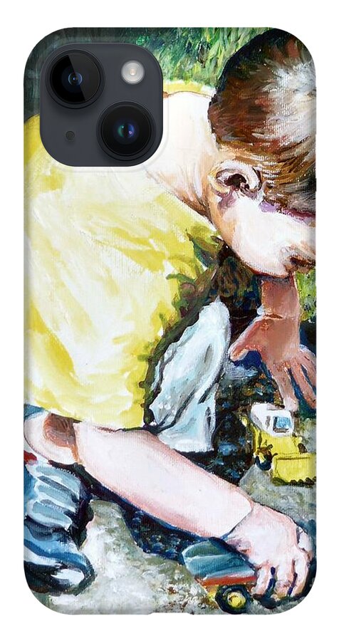 Matchbox iPhone Case featuring the painting Matchbox Roadwork by Merana Cadorette