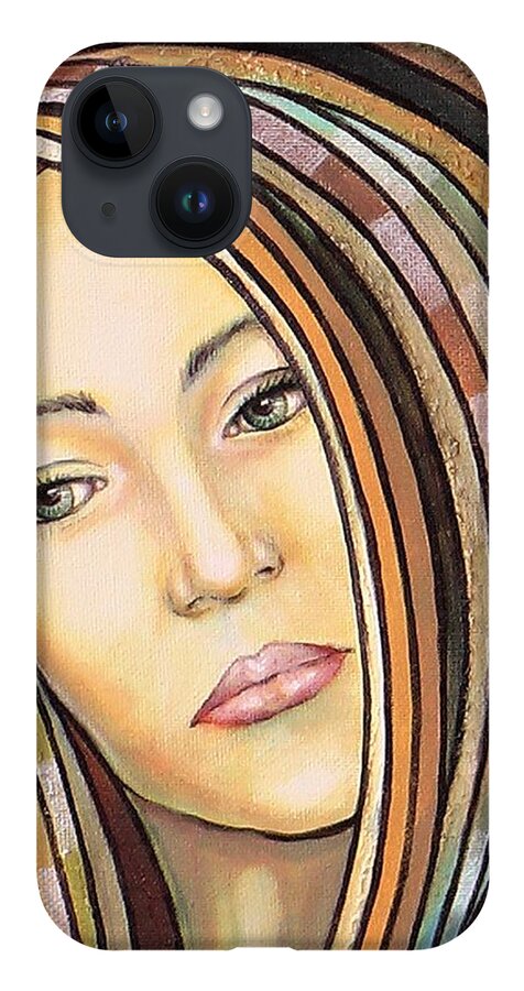 Woman iPhone 14 Case featuring the painting Melancholy 300308 by Sylvia Kula