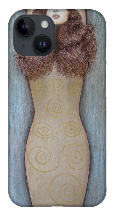 Woman iPhone 14 Case featuring the painting Mermaid by Lynet McDonald