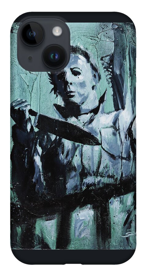 Michael Myers iPhone Case featuring the painting Michael Myers by Sv Bell