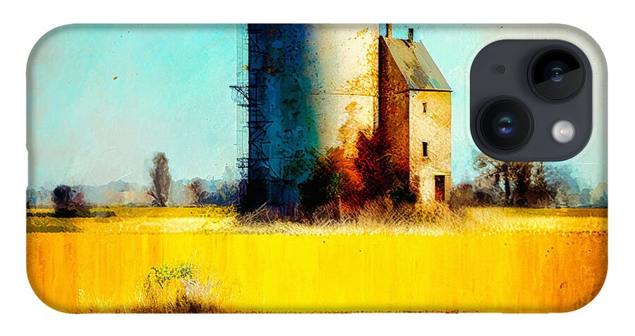 Abstract iPhone Case featuring the digital art Middleton Silo by Craig Boehman