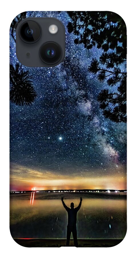 Higgins Lake iPhone 14 Case featuring the photograph Milky Way Higgins Lake Summer Solstice 2020 by Joe Holley