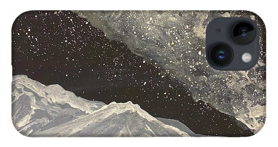Milky Way iPhone 14 Case featuring the painting Milky Way Night by Lisa Neuman