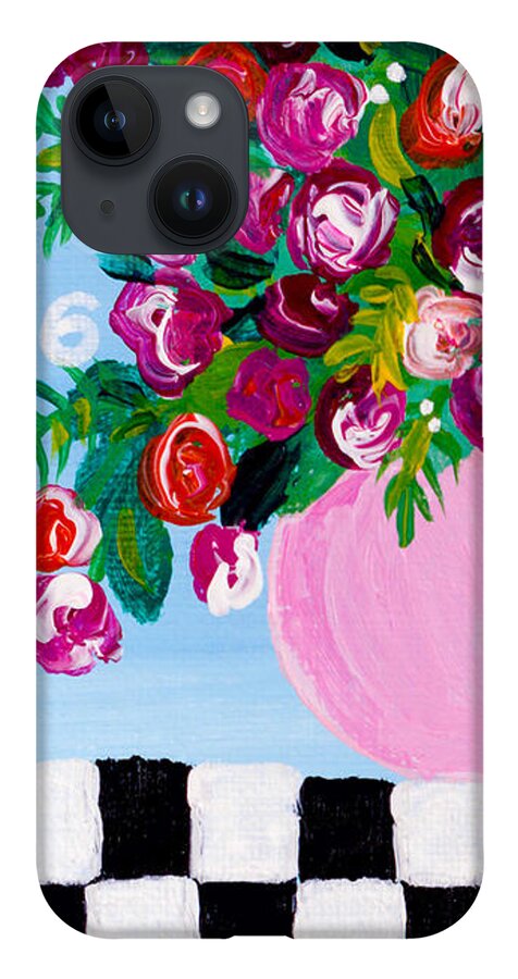 Floral Bouquet iPhone Case featuring the painting Mini Check 2 by Beth Ann Scott