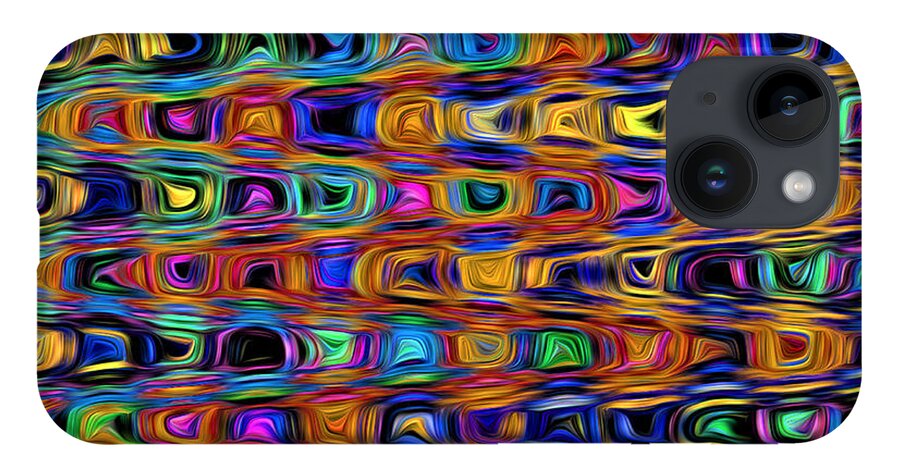 Abstract iPhone 14 Case featuring the digital art Mod Psychedelic Pattern - Abstract by Ronald Mills