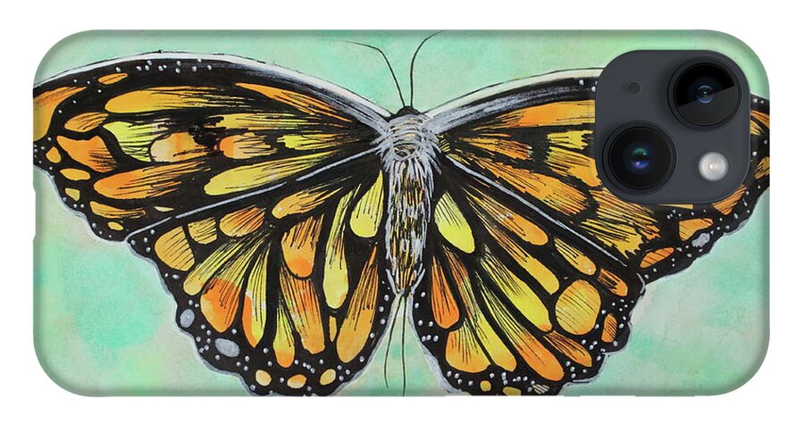 Monarch Butterfly iPhone Case featuring the painting Monarch Butterfly by Kenneth Pope