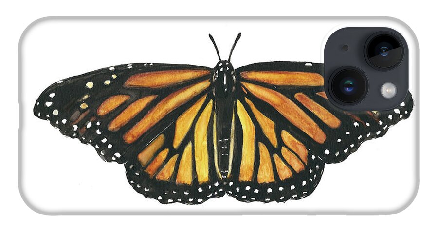 Monarch iPhone 14 Case featuring the painting Monarch Butterfly by Pamela Schwartz