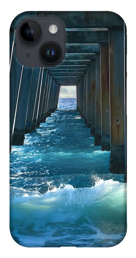 Pier iPhone 14 Case featuring the photograph Moody Blue Under the Pier by Rebecca Herranen