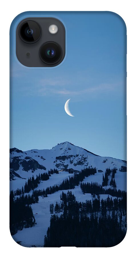 Blackcomb iPhone Case featuring the photograph Moon Rising Over Whistler Blackcomb by Rick Deacon