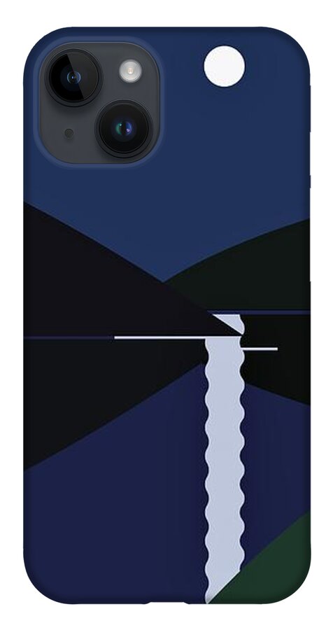 Moonlight iPhone 14 Case featuring the digital art Moonlighting by Fatline Graphic Art