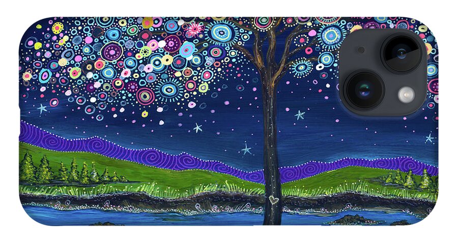 Moonlit Magic iPhone 14 Case featuring the painting Moonlit Magic by Tanielle Childers