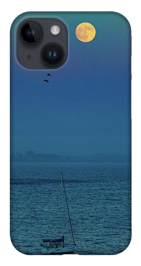 Tf-photography.com iPhone 14 Case featuring the photograph Moonrise Over Capitola by Tommy Farnsworth