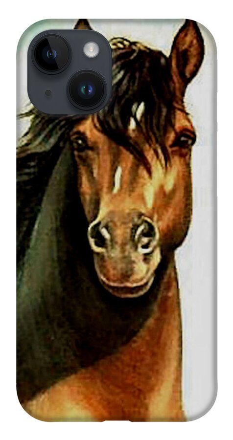 Horse iPhone 14 Case featuring the painting Morgan by Loxi Sibley