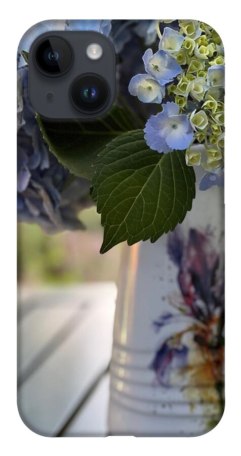 Still Life iPhone 14 Case featuring the photograph Morning Hydrangeas Bouquet by Bonnie Bruno