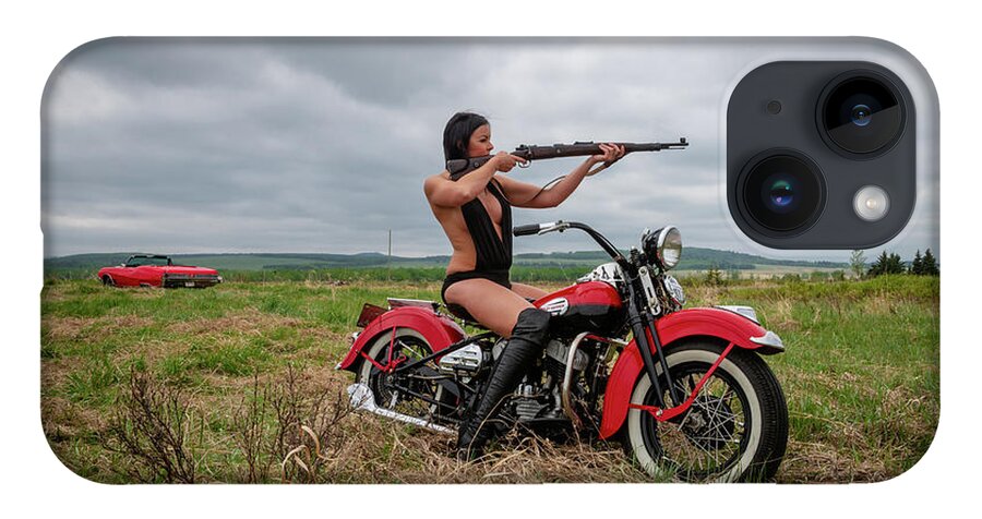 Motorcycle iPhone Case featuring the photograph Motorcycle Babe by Bill Cubitt