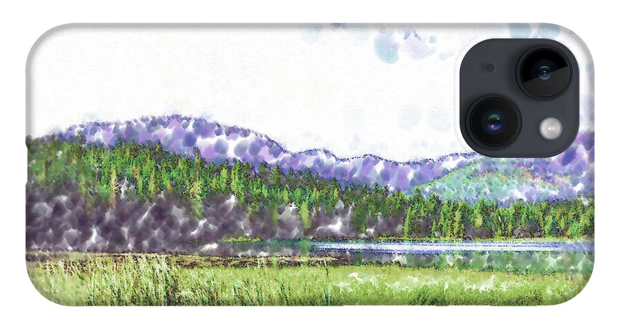 Meadow iPhone Case featuring the digital art Mountain Meadow Tranquility by Kirt Tisdale