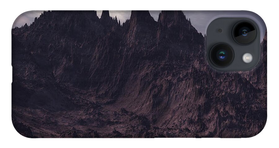 Lovecraft iPhone 14 Case featuring the digital art Mountains of Madness by Bernie Sirelson