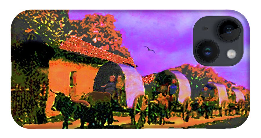 History iPhone 14 Case featuring the painting Moving A Village by CHAZ Daugherty