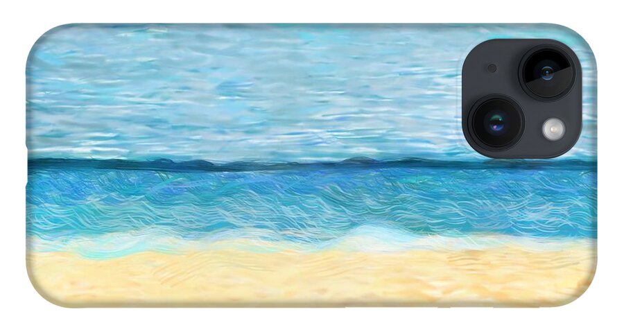 Beach iPhone Case featuring the digital art My Happy Place by Christina Wedberg