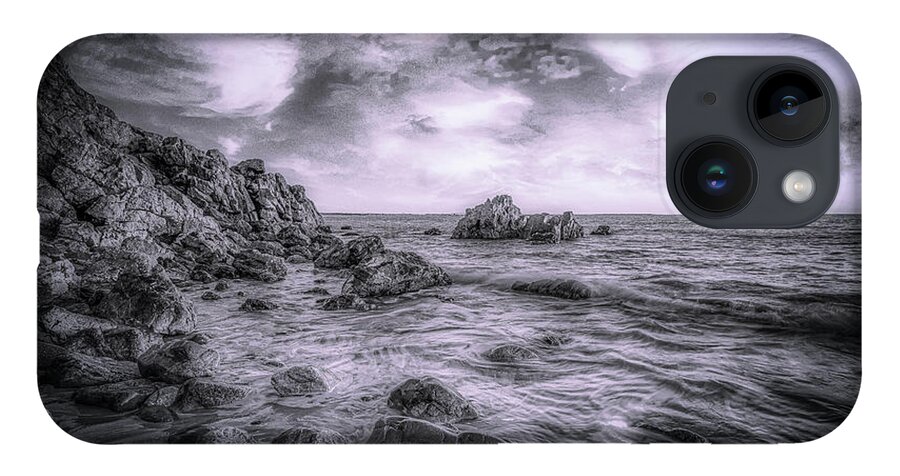 Black And White iPhone 14 Case featuring the photograph Mysterious Waters by Penny Polakoff