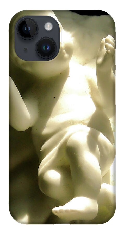 Nativity Baby Jesus Figurine B&w iPhone Case featuring the photograph Nativity by John Linnemeyer