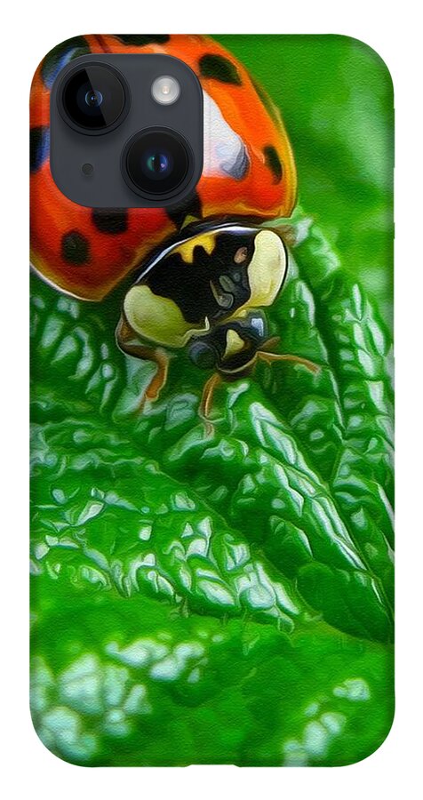 Ladybug iPhone 14 Case featuring the photograph Natural color contrast by Tatiana Travelways
