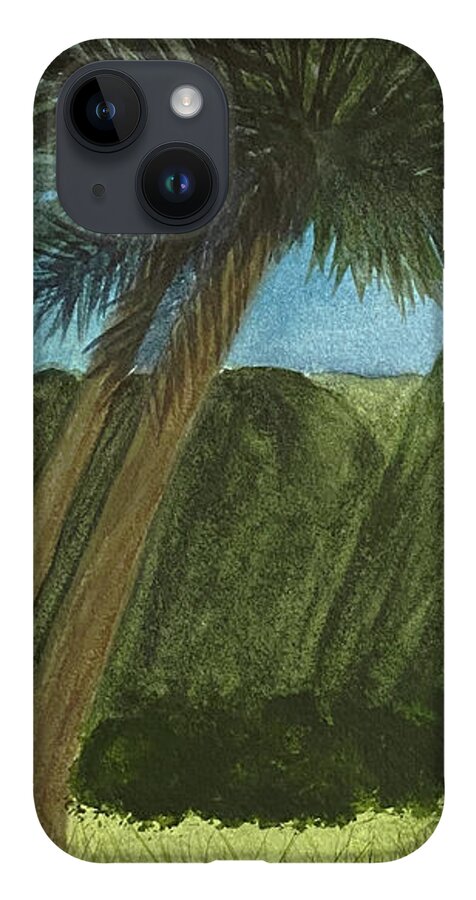 Big Island iPhone 14 Case featuring the painting Near the Pololu Trail by Lisa Neuman