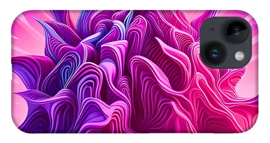 Newby iPhone 14 Case featuring the digital art Neuro Mountain by Cindy's Creative Corner