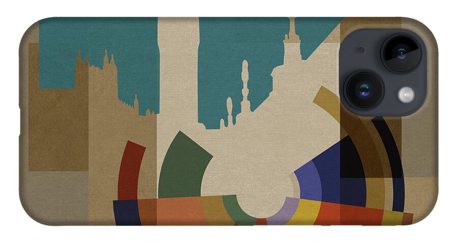 London iPhone 14 Case featuring the mixed media New Capital Square - Big Ben by BFA Prints