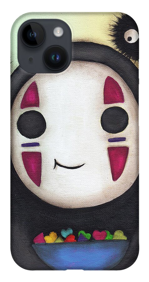 No Face iPhone 14 Case featuring the painting No Face Offering by Abril Andrade