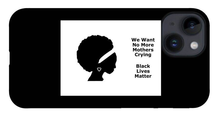 Blm iPhone 14 Case featuring the mixed media No More Mothers Crying by Nancy Ayanna Wyatt