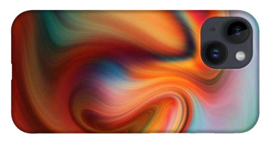 Abstract iPhone 14 Case featuring the digital art Emergence by Nancy Levan