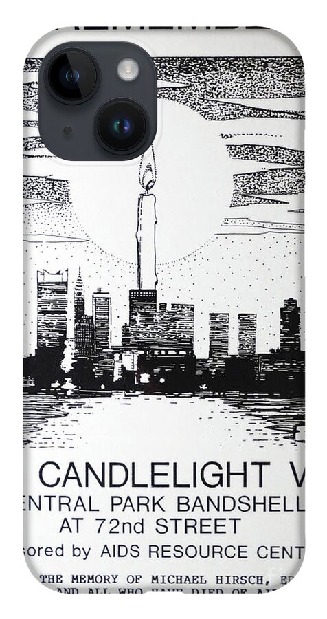 Nyc Aids Candlelight Vigil Poster iPhone Case featuring the drawing NYC AIDS Poster by William Hart McNichols