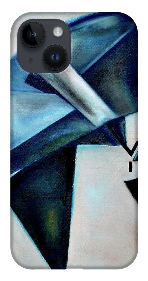 Jazz iPhone 14 Case featuring the painting Oblique / Fulcrum by Martel Chapman