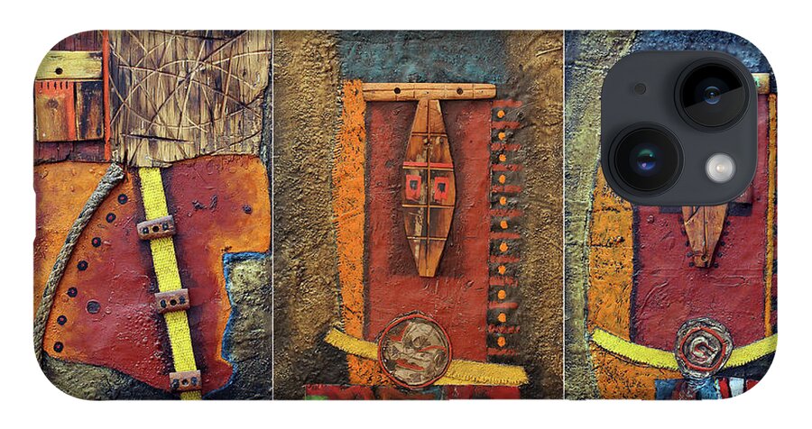 African Art iPhone 14 Case featuring the painting Odyssey by Michael Nene