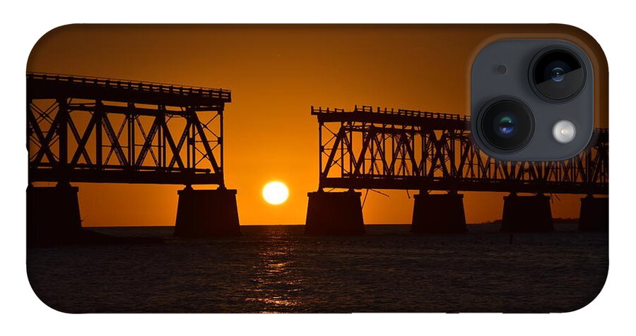 Old iPhone 14 Case featuring the photograph Old Bahia Honda Rail Bridge Sunset by Monika Salvan