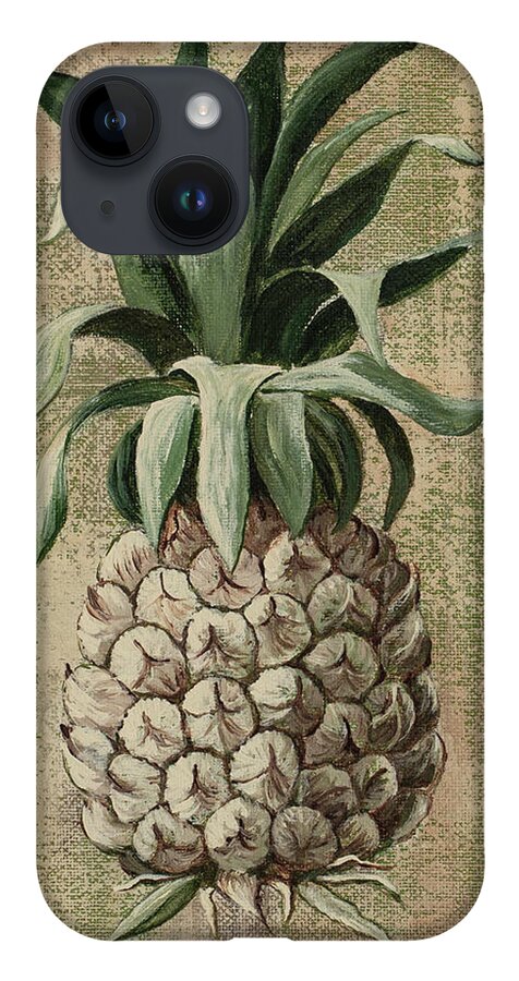 Pineapple iPhone 14 Case featuring the painting Old Fasion Pineapple 2 by Darice Machel McGuire