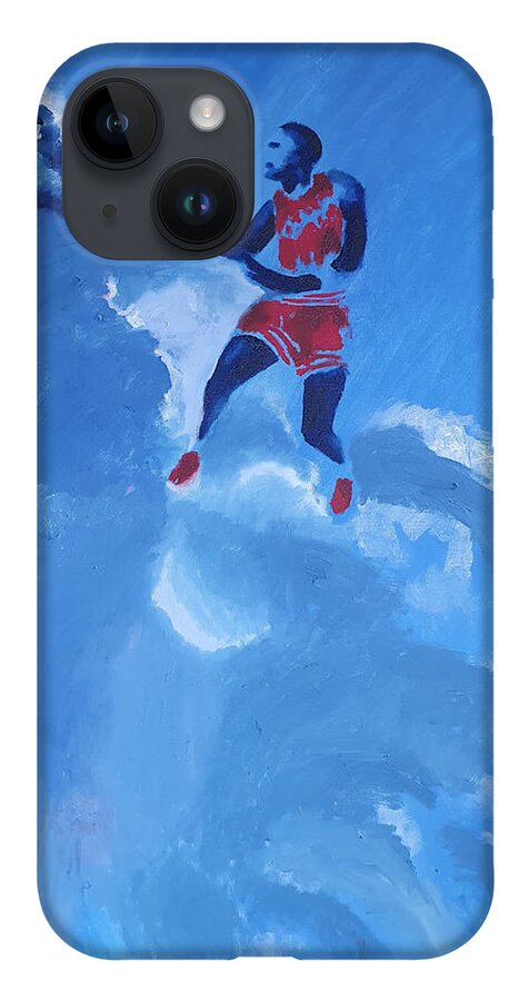 Michael Jordan iPhone Case featuring the painting Omaggio a Michael Jordan by Enrico Garff