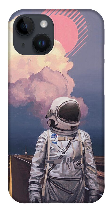 Astronaut iPhone Case featuring the painting Orange Cloud by Scott Listfield